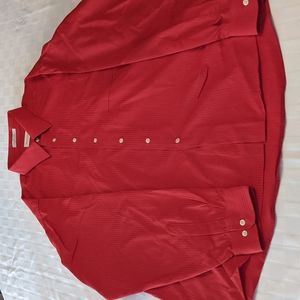 Van Heusen Satin Stripe Red Dress Shirt 18 36/37